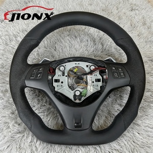 Volant en cuir pleine fleur pour <span class=keywords><strong>BMW</strong></span> E90 E60 E46 E92 M3 E87 E39 X5 E70 X6 E71 E82 E93 E36 E91 Série E, fabrication exquise - Product Image 1