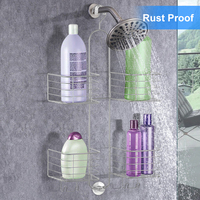 Support de Douche Suspendu sur Robinet, Organisateur de Rangement de Salle de Bain à 2 Niveaux en Fil de Fer pour Fournisseurs en Gros