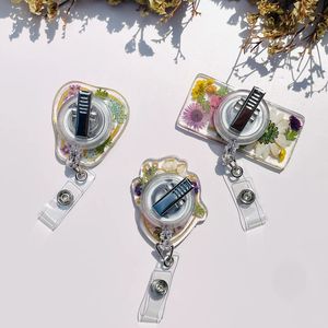 Tongxin resina vera fiore che allatta distintivo retrattile floreale alligatore retrattile Reel Clip porta Badge regalo di compleanno <span class=keywords><strong>regali</strong></span> per infermiere - Product Image 2