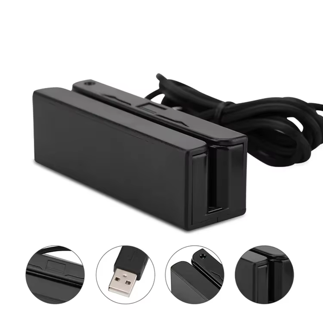 LIF MSR003G Mini Portable Magnetic Reader Bi-directional Swipe 1/2/3 Track Support for Magtek Stripe Card POS Terminal