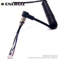 Suministro de Fábrica EnerGiz EG-M8 Conector Circular Recto Codificado Macho de 4 Pines con Arnés de Cable JST y Contactos Chapados en Oro para Soldadura