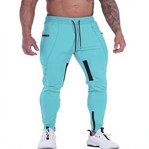 Men's Joggers Sweatpants 75% Cotton, 25% Polyester Slim Fit Workout Training <b>Thigh</b> Mesh Gym Jogger Pants with Zipper Pockets - Product Image 1