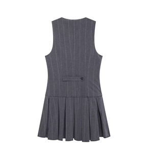 GX9368 Abito Elegante <span class=keywords><strong>da</strong></span> Donna, Vestito Senza Maniche con Scollo a V, Sexy e Formale, Mini Abito Plissettato - Product Image 3