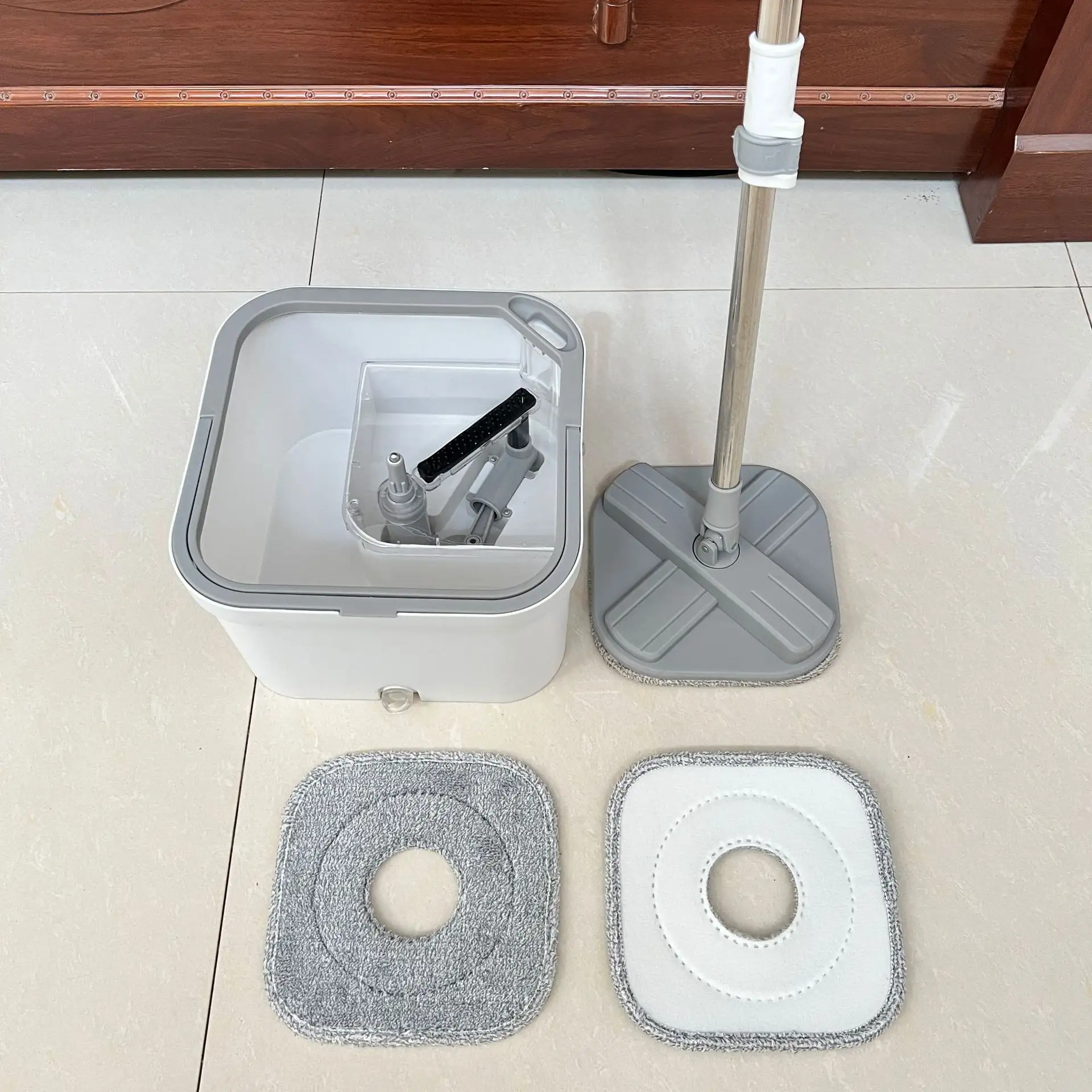 Magic Flat Lazy Spinner Mop Mikro faser 360 drehbar verstellbar Reinigung Boden mopp und Eimer Set