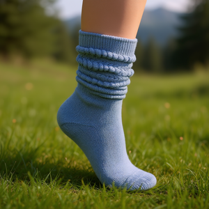 Db Chaussettes en coton extra longues et épaisses pour femme, bleu clair, taille 5 à 10 - Product Image 2