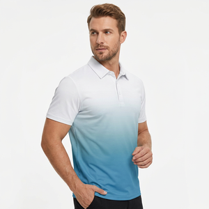Polo dégradé pour homme, manches courtes, en coton tricoté, décontracté, pour le golf - Product Image 5