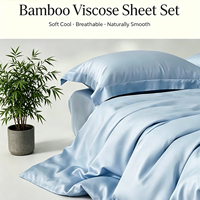 Parure de lit 4 pièces de luxe en bambou 300TC, drap-housse respirant et rafraîchissant, vente en gros