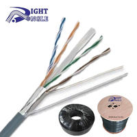 Cable Ethernet Cat6 de Cobre Puro CCA para Exteriores SFTP FTP UTP, 305m/Caja, Cubierta de PE LSZH PVC, Conductor de 0.35-0.58mm