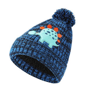 ユニセックスカスタマイズ可能厚手ニット冬ビーニーロングコットンスカーフハット & グローブセット子供用ギフト卸売り - Product Image 4