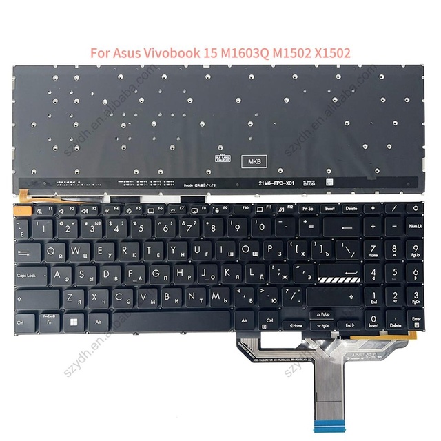 Russian RU Laptop Keyboard for Asus Vivobook 15 M1603Q M1503Q M1502 M1502Z X1502 X1502ZA X1502Z X1502VA X1605V B1502 CBA P1562CV