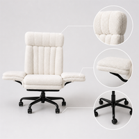 USMILEPET Chaise Partagée en Polaire Sherpa pour Humain et Animal, Double Repose-Pieds Pivotant pour Salon Moderne et Mobilier de Maison