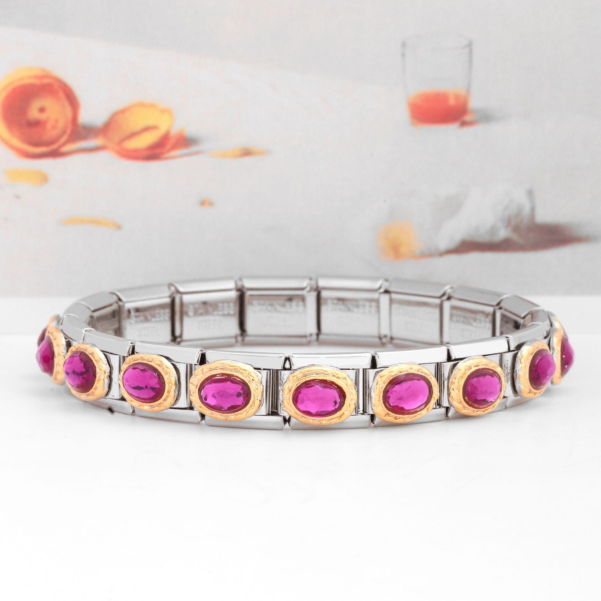 0508-ovale or soie charmant violet 1 section
