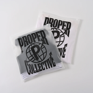 Giá rẻ tùy chỉnh in dây kéo may mặc áo sơ mi bao bì Frosted trong suốt trượt Zip khóa túi nhựa với logo riêng - Product Image 4