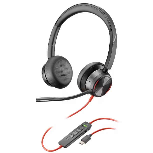 Poly Plantronics Blackwire 8225 M USB-C Wired Single Ear Headset with Boom Mic USB-C Connect