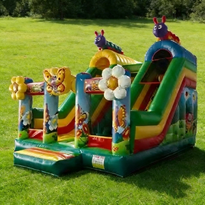 Château gonflable à thème printemps papillon et chenille avec toboggan, idéal pour les fêtes et la <span class=keywords><strong>location</strong></span> - Product Image 2