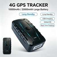 Traceur GPS 4G 10000mAh 20000mAh sans fil pour moto, vélo électrique, scooter, antivol, alarme de vibration cachée, moniteur vocal, localisateur