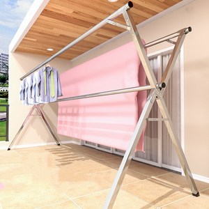 X Loại 3 Thanh Phổ Quần Áo Khô Kệ Gấp Thép Không Gỉ Vải Máy Sấy Giá Ngoài Trời Quần Áo Máy Sấy 1.5M, 2M, 2.4M Chiều Dài - Product Image 2