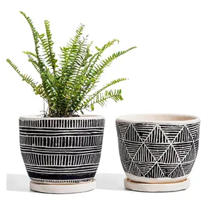 Free Sample Hotel Desktop Decorative Cheap Marble Nordic Cylinder Ceramic Plant Pots For Wedding