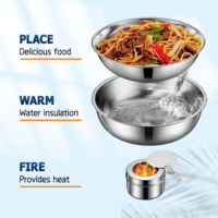 Restaurant-Buffet-Set Edelstahl-Chafing-Dish-Serviergeräte Gasbetrieben Modern Luxuriös Goldener Deckel Warmhaltebehälter für Speisen Hotelbedarf