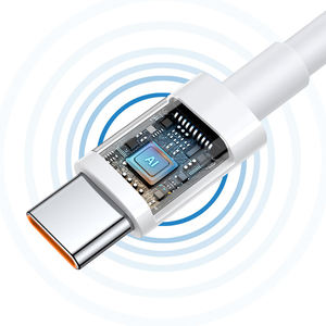 Trắng 66W 6A 1 Meter 3ft USB A Để Type-C Siêu Nhanh Sạc Cáp Tốc Độ Cao Chuyển Cáp TPE Cáp Dữ Liệu Cho Điện Thoại Di Động - Product Image 4