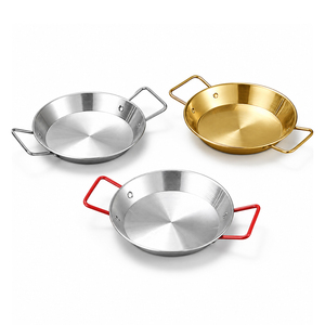 Plaque de nouilles de cuisson instantanée Ramen à double oreille en acier inoxydable de style coréen avec poignée pour plat de fruits de mer espagnol de fête - Product Image 1
