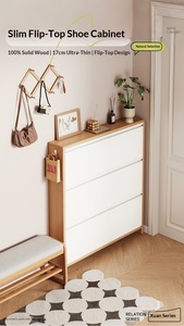 Zapatero de Madera Maciza Ultrafino <span class=keywords><strong>para</strong></span> el Hogar, Nuevo Mueble de Entrada de Gran Capacidad, Zapatero Pequeño y <span class=keywords><strong>Estrecho</strong></span> con Compartimentos Abatibles - Product Image 5