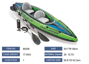 INTEX 68306 Kayak Inflable <span class=keywords><strong>Challenger</strong></span> K2 para 2 Personas, Portátil, para Aventura - Product Image 5