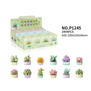 Simulation fleur série succulente jardin blocs de construction pour enfants cadeau en gros - Product Image 6