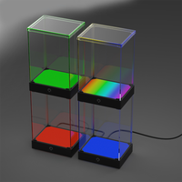 Caja de Exhibición con Luz LED para Figuras de Acción, Vitrina Transparente a Prueba de Polvo para Cajas Sorpresa, Accesorios de Juego