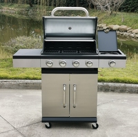 Portable Heavy Duty Acier Inoxydable Fer 4 + 1 Brûleurs Gril À Gaz Barbecue Grills