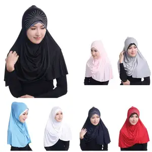 Muslim Women's fashion Ice Silk fabric headband with diamonds