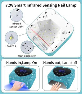 Lámpara UV LED Profesional Inalámbrica Recargable de 72W para Secado Rápido de Uñas de Gel con 5 Ajustes de Temporizador - Product Image 2