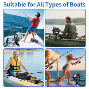 S109 Support de fixation pour sondeur de pêche en alliage d'aluminium de 5,4 pouces 360° Support électronique marin rotatif avec verrou de sécurité, support de bateau réglable - Product Image 6