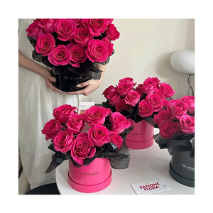 Ammy nouvelles idées de produits boîte à fleurs <span class=keywords><strong>visage</strong></span> lumineux rose argent étreignant seau fleur boîte cadeau cylindre décoration de mariage - Product Image 6