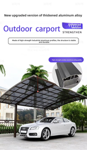 <span class=keywords><strong>Abri</strong></span> <span class=keywords><strong>de</strong></span> voiture moderne en aluminium <span class=keywords><strong>de</strong></span> haute qualité avec toit à pignon fixe, <span class=keywords><strong>abri</strong></span> extérieur imperméable et pare-soleil - Product Image 4