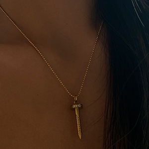 Zircone collana di diamanti in acciaio inox placcato oro gioielli per donne Colliers bijoux collares joyas colar joias schmuck - Product Image 5