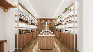 ตู้เครื่องสำอางไม้สไตล์โมเดิร์นพร้อมไฟ LED ปรับแต่งได้ของ Retron สำหรับร้านค้าปลีกเครื่องสำอาง - Product Image 2