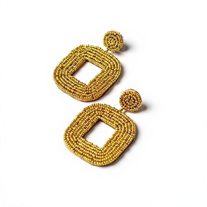 Pendientes de Cuentas Coloridos con Diseño de Cara, Estilo Bohemio para Mujer, Joyería para Fiesta, Boda, Mardi Gras, Patrón Morado, Verde y Amarillo - Product Image 3