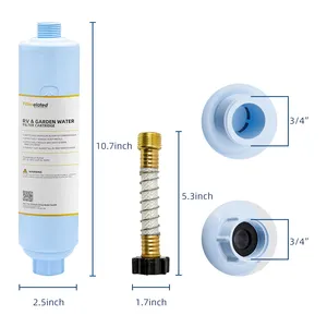 Rv Flexible Hose Protector Replacement Water Filter KDF Carbon Car House Inline Portable RV Water Filter System For RV