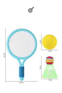 ไม้แบดมินตันพลาสติกขนาดเล็กไม้เทนนิสของเล่นสำหรับเด็กเล่นเกมกีฬาจูเนียร์ยืดหยุ่นตาข่ายพลาสติกขนาดเล็ก - Product Image 4