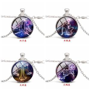 XM-10 Cabochon Halsketten Glow In The Dark Sternzeichen Glühende Halskette - Product Image 5