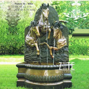 High Quality Antique Modern Bronze Horse Water Wall Fountain