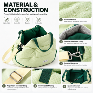 Asiento de Coche para Perros al por Mayor, Cama Portátil para Mascotas con Bolsillo Lateral de Almacenamiento, Funda Extraíble y Lavable, Logotipo Personalizado - Product Image 4