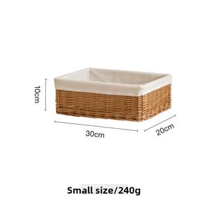 Organisateur de bureau écologique en saule tressé, panier de rangement multifonction pour jouets d'enfants - Product Image 6