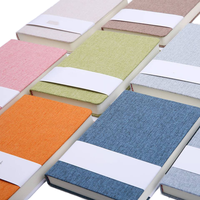 Cahier de notes en lin A5 avec pages lignées et vierges Couverture en tissu et reliure à coudre Cadeaux personnalisés