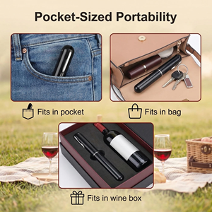 Red Wine Tools Gas Vacuum Pump Custom Logo Easy Open Air Press Wine Bottle <b>Opener</b> - Product Image 5
