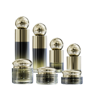 Bouteille de pompe givrée luxueuse personnalisée verre transparent mat cosmétique 20ml 30ml 50ml et pot