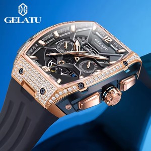 Drop Shipping GELATU Luxury Multifunction Tourbillon Men's <b>Watch</b> High Quality Automatic Mechanical Silicone Stainless Steel <b>Case</b> - Product Image 6