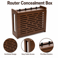 Caja Decorativa para Ocultar el Router WiFi - Almacenamiento de Bambú para Router y Módem - Estante de Madera para Montar en la Pared para Ocultar la Caja del Router y el Módem