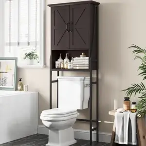 Double Barn Doors Space Saver Rack Above Toilet Storage Cabinet Over The Toilet for Bathroom Storage